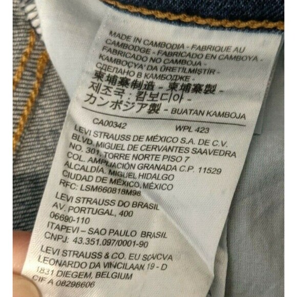 Levis Jean Shorts  Womens 27  Button-Fly High-Rise Cut Off Wedgie Straight Denim - Picture 6 of 8